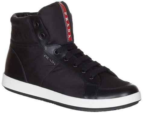 prada sneaker sale|high top black prada sneakers.